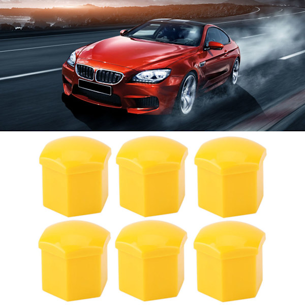 20 stk 19mm Bil Hjulmutterhetter Auto Nav Skrue Deksel Bolt Felger Utvendig Beskyttelse (Gul)