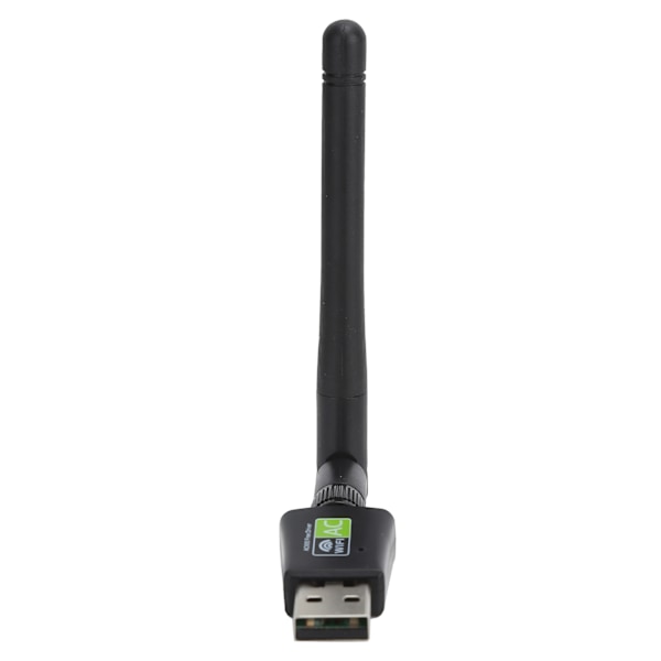 600 Mbps USB WiFi-adaptermottaker, 2,4 GHz/5 GHz trådløst nettverkskort med antenne, svart