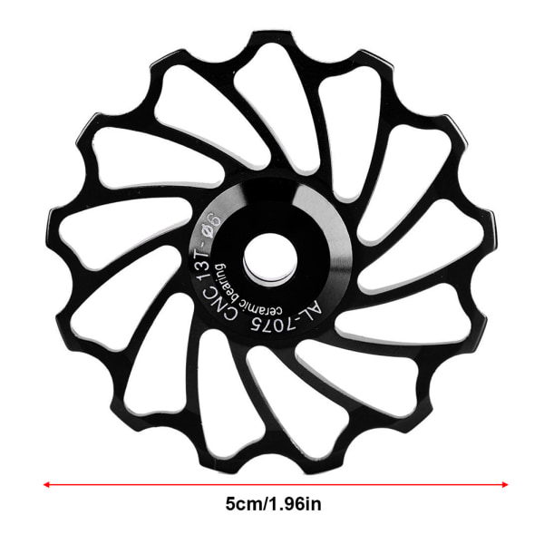 1 par MEIJUN keramiskt lager bakre remskiva Jockey Wheel Bike Guide Roller (13T, svart)