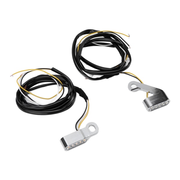 2 STK Mini LED Hjørnelys Blinklys Korrosjonsbestandig Aluminiumslegering Motorsykkel Tilbehør Sølv Skall Hvitt Speil