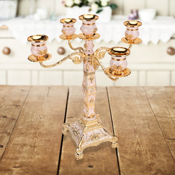 Luksus hjemme kandelaber Vintage preget lysestake Middagsbord dekor bryllup ornamenter