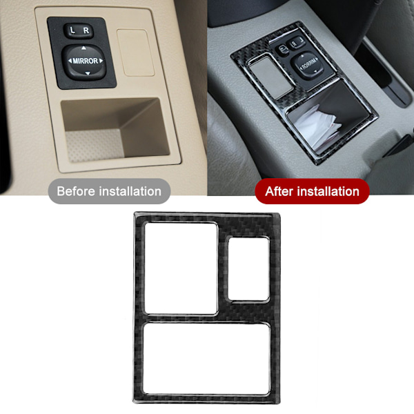 Kolfiber Sticker Justeringsram för Backspegelbrytare Passar Toyota RAV4 06-12