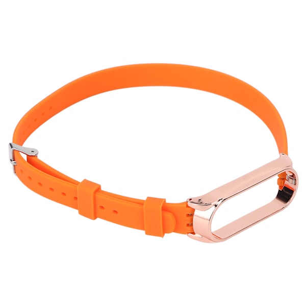 Remm med metallspenne for Xiaomi Mi Band 6/5 NFC Myk silikon armbånd Oransje