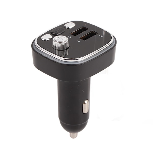 Bil Bluetooth-spelare 2 USB-portar Laddare 7 Färglampor FM-sändare För Handsfree-samtal Silver