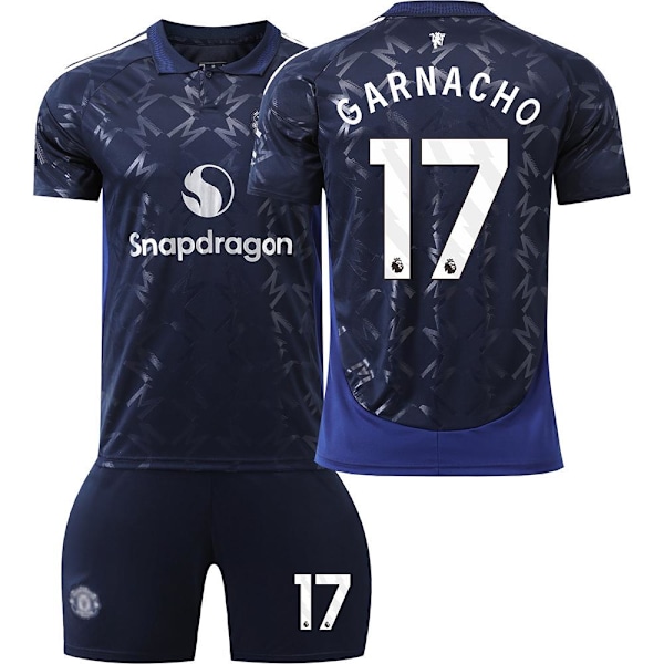 2024-2025 Manchester United Bortedrakt Ghana Joe 17 Barn Voksen Fotballdrakt Sett (Inkludert Sokker) XS