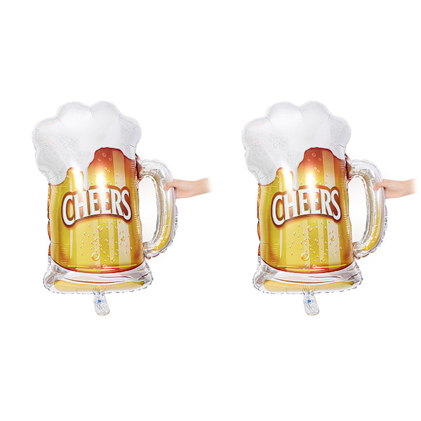 2Pcs Big Cheers Beer Cup Foil Balloons Bar New Year Happy Birthday Wedding Celebration Party Decoration