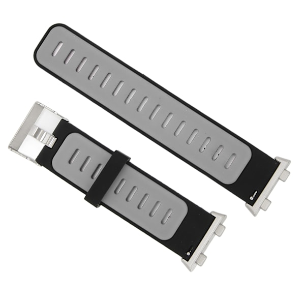 Urheilukellohihna Pehmeä Silikoniranneke Hengittävä Ranneke Oppo Watch 2 46mm (Musta Harmaa)
