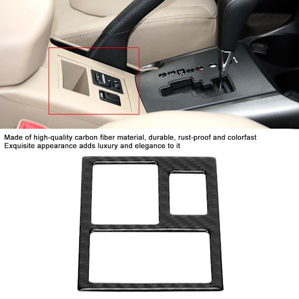 Kolfiber Sticker Justeringsram för Backspegelbrytare Passar Toyota RAV4 06-12