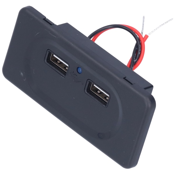 RV USB-lader Høyhastighets Dual Port Intelligent Circuit Billadere-uttak med blå LED