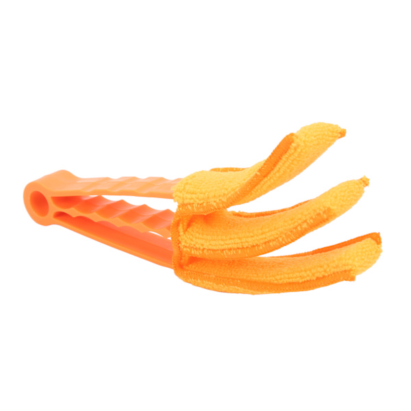 Bil Luftventil Støvkost Multifunktionel Rengøring Mikrofiber Klud Værktøj til Vindue Blade Persienner Lukker Ventilator Orange