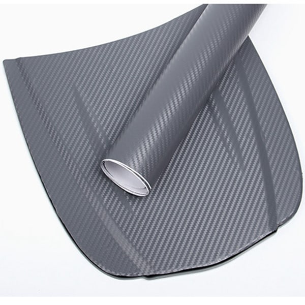 Kolfiber-look Wrapfolie 3D Tjockare Bil Externt Dekorativt Skydd Wrap Rulle Dekaler Dekal Mörkgrå 1.52mx30cm