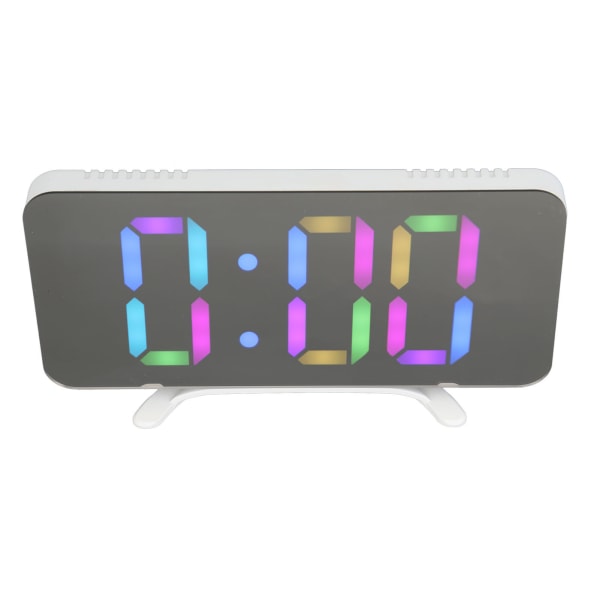 Elektroninen kello RGB-värillinen LED-peilinäyttökello Työpöydän sähköinen herätyskello opiskelijalle 3-5V
