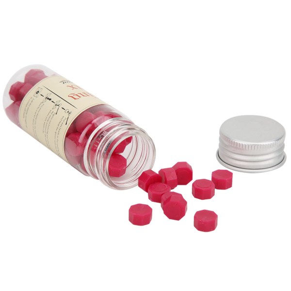 Oktangulär förseglingsvaxpärla flaska förpackad vaxförseglingsstämpel DIY Kit för kuvert LetterWine Red