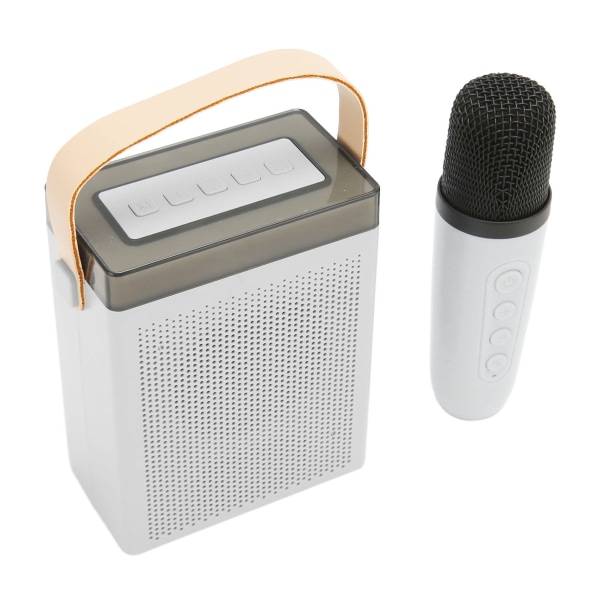 Karaokemaskin Multifunktion RGB-belysning Bärbar Bluetooth högtalare med 2 trådlösa mikrofoner för vuxna och barn Vit