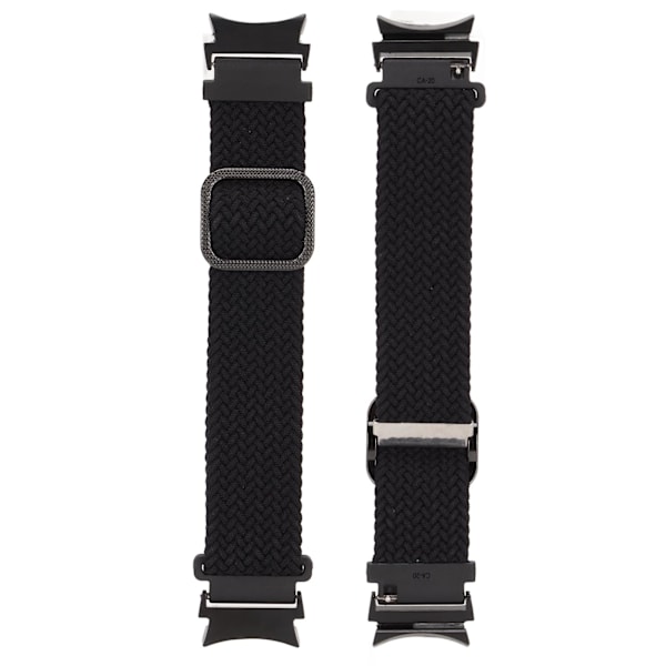 Urremærke Elastisk Nylon Flettet Justerbar Håndledsrem Armbånd Urrem til Galaxy Watch 4 Sort