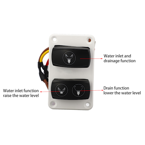 DC12 24V Marine Toilet Kontrolpanel Kontakt 3 Vejs Hurtig Respons RV Toilet Vippekontakt til Både Yachts