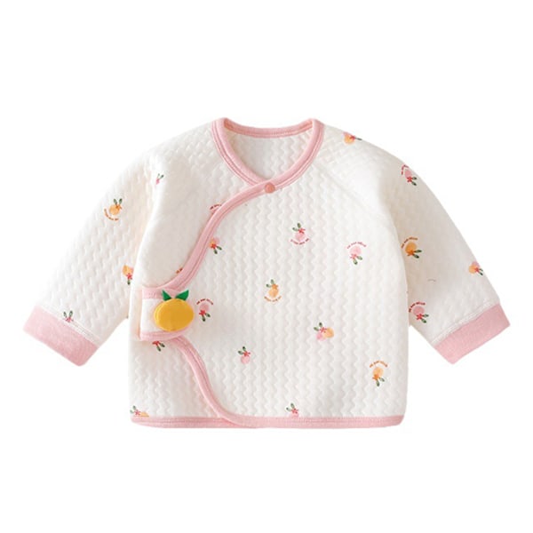 Baby Side Snap Shirt Long Sleeve 2 Layer Comfortable Cotton Infant Warm Cute Print Top for Autumn Winter 59cm/23.22in