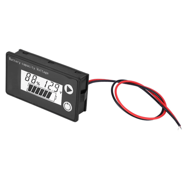 LCD 12V Batterikapasitetsindikator Tester Litiumbatteri Universal Digital Display Voltmeter (10-100V Blå Ingen Alarm Ingen Temperatur)