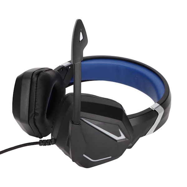 Spillhodetelefoner med stereo RGB-lys, minnefoam-øreputer, 3,5 mm USB-kabel, over øret, med mikrofon for PS4, PC, mobiltelefon