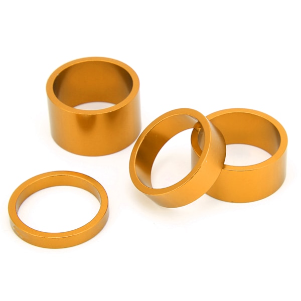 4 stk./sæt Cykel Forgaffel Skive Headset Spacers 5 10 15 20mm Headset Stem Skive Pakning Guld
