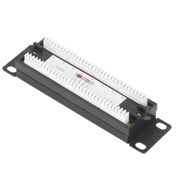 8 Ports Vægmounted Netværks Patch Panel UTP Cat6 Uafskærmet Ledningsbeslag til 23‑28AWG Kabel