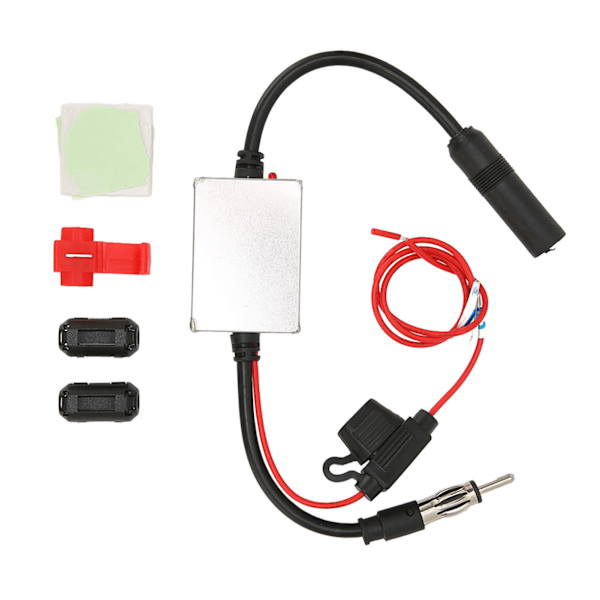 Bil Stereo FM Radio Antenne Signal Stabilisator med 12V Strøm DIN Plugg Kobling for Marine RV Lastebil SUV