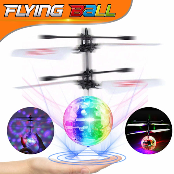 Luminous Elektrisk Flygende Ball Helikopter Fargerike Blinkende LED Lys Infrarød Sensor Lekegave for Barn