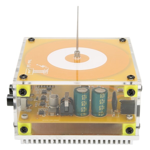 Musik Tesla Spole Arc Berøringsfølsom Trådløs Transmission Gul Plasma Højttaler med Lys til Undervisningshjælpemidler Gaver 100‑240V EU Stik