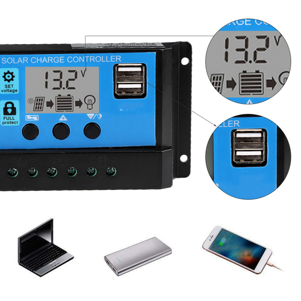 40A 12V 24V Auto Solar Charge Controller PWM Controller (40A)