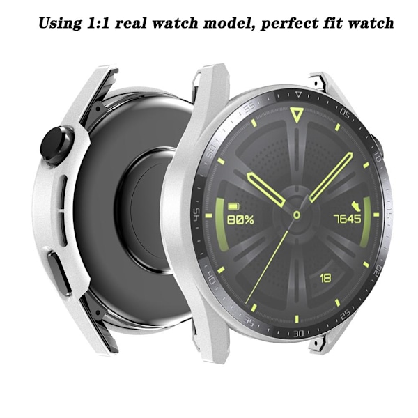 PC-ram med härdat glas kompatibel med Huawei Watch GT3 42mm/46mm Smartwatch Stötskyddande skal