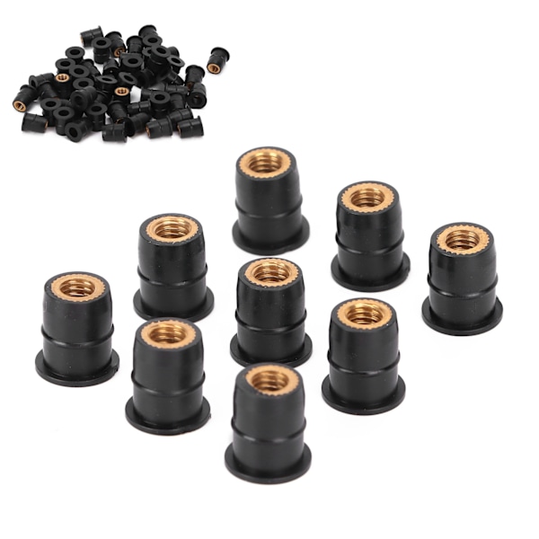 50 stk. Well Nut Gummi M6x0.8mm Modifikation til Motorcykler ATV'er Vindskærme Karosseri