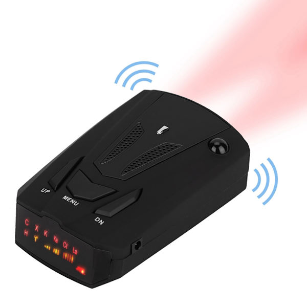 16 frekvensbånd 360 graders V7 GPS bilhastighed Sikkerhed Voice Alert Laser Radar Detektor (Sort)