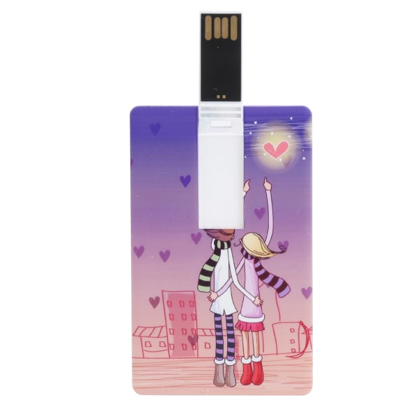 Kort U Disk Portable Cartoon USB2.0 Flash Drive Datalagring Datalagring Memory Stick Gaver128GB