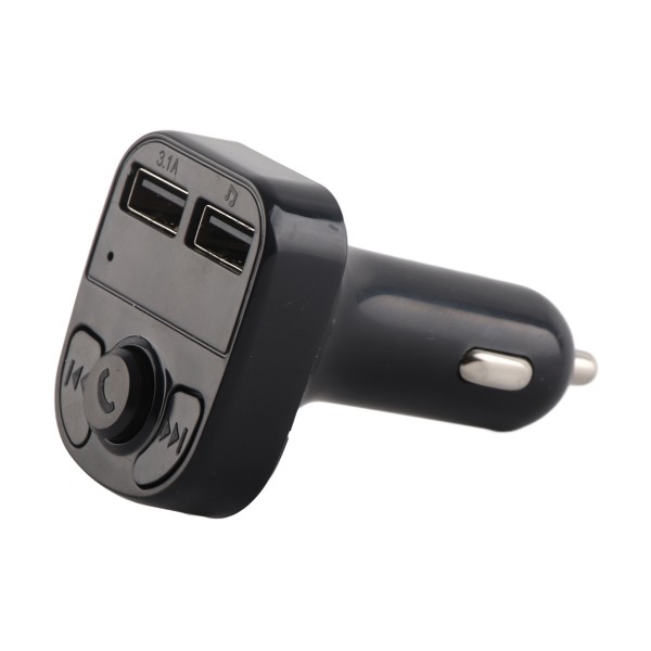 Bil Bluetooth mobilladdare Svart 12‑24V FM-sändare MP3-spelare Dubbel USB laddning