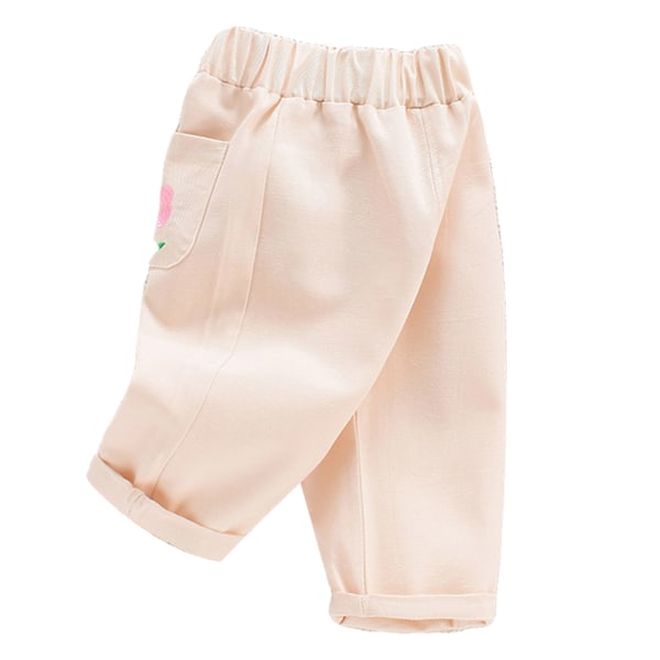 Børne Jogger Bukser Casual Fitted Blød Elastisk Talje Børn Ankel Lange Jogger Bukser Beige 80