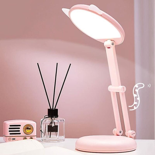 Pink Cat Ear LED skrivbordslampa för tjejer - Justerbar sänglampa