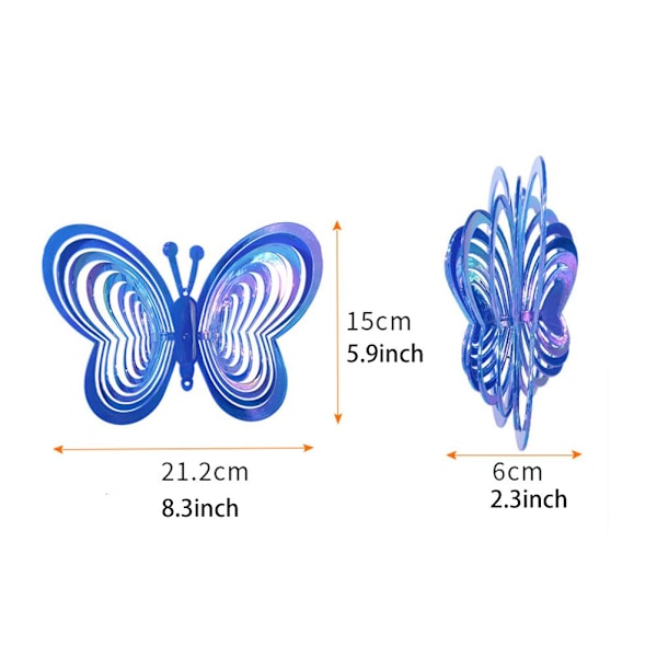 Vindklokker Spinn Vindklokker for Utendørs Hengehage Balkong Ballong Sommerfugl og Fugl Vindmølledekorasjon