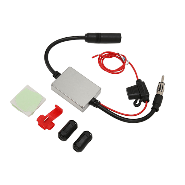 Bil Stereo FM Radio Antenne Signal Stabilisator med 12V Strøm DIN Plugg Kobling for Marine RV Lastebil SUV