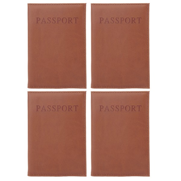 4 stk paskortholder Stilfuldt design ren farve blødt vandtæt pascover til rejsevirksomhed udendørs jordgul