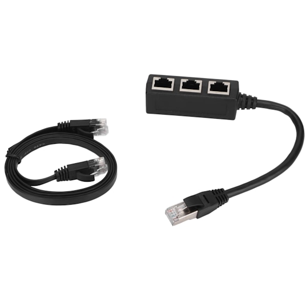 Utmärkt 1 till 3-portars RJ45 Ethernet-adapterkabelförlängning med 1 m kabel för hemmet