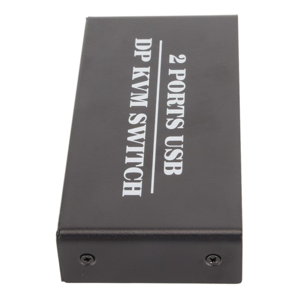 DisplayPort KVM Switch 2 Porte 4K 60Hz Dual Mode Aluminiumslegering Plug and Play KVM Switcher til tastaturmus 100‑240V EU-stik 100‑240V