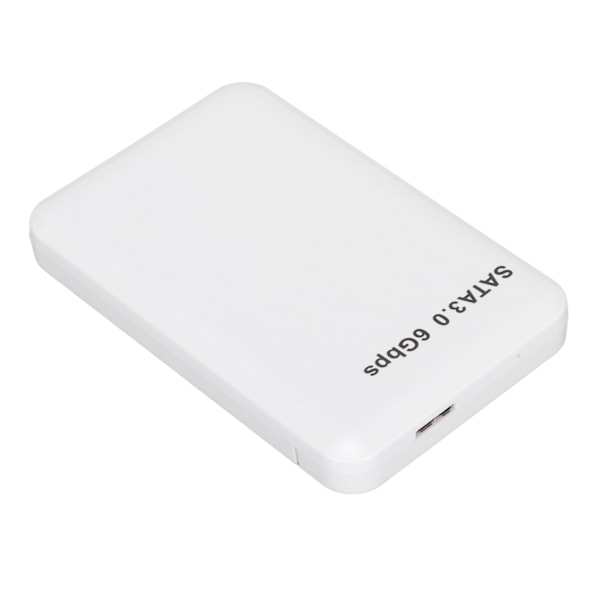 Externt HDD-fodral 2.5in USB3.0 SATA3.0 Plug and Play HDD-kabinett Stödjer 3TB Kapacitet med LED-indikator för Windows Vit