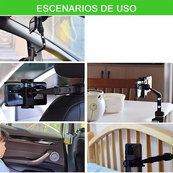 Bakspejl Telefonholder 360 Graders Rotation Multipurpose Universal Bakspejl Bil Telefonholder
