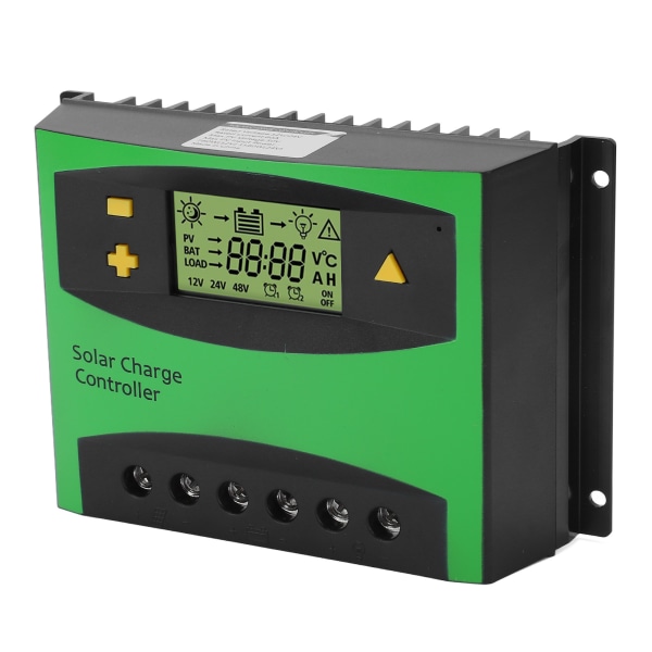 Solar Charge Controller 60A 12V 24V för Home RV - LCD-skärm, PWM-laddning