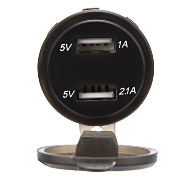 Vandtæt dobbelt USB-telefonopladning 4,2A oplader LED digitalt displayvoltmeter med 23,6 tommer LineGreen DC12-24V
