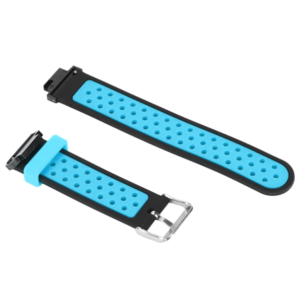 Silikon Urremærke Blødt Åndbart Dobbelt Farve Udskiftning Urrem til Amazfit Verge Lite Sort Blå