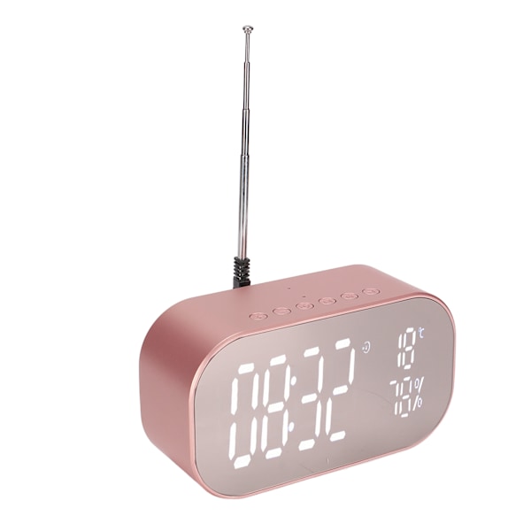 Väckarklocka Radio Multifunktionell FM Digital Radio Väckarklocka med Bluetooth-högtalare för Hem Sovrum Roséguld