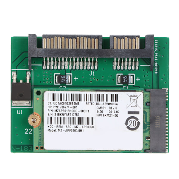 Hårddisk M.2 till SATA 16GB Adapterkort Hög Kapacitet Stabil Prestanda Datortillbehör