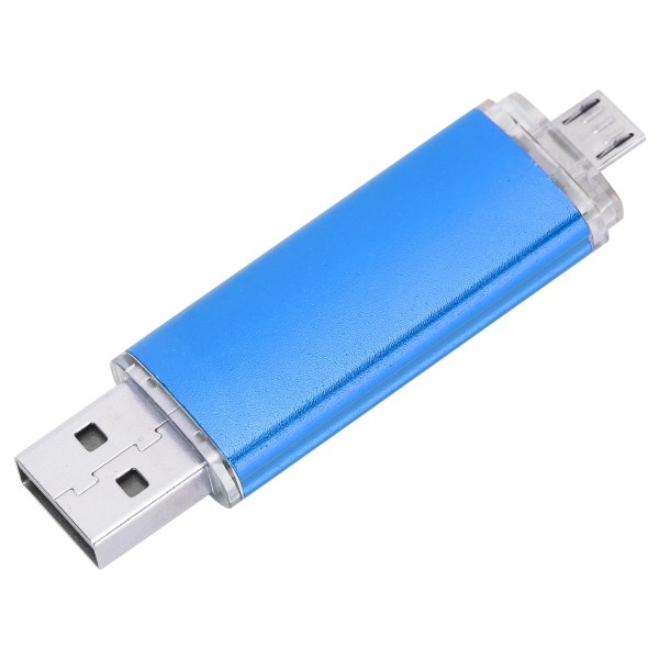 2 i 1 USB Flash Drive OTG USB2.0 U Disk Høykapasitets Datalagring Memory Stick Bule64GB