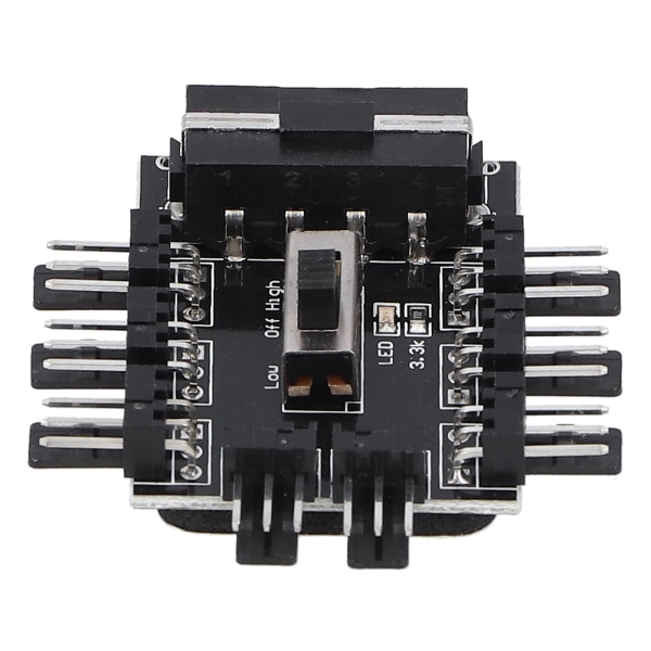 Computer Fan Hub Splitter 8-vejs Speed ​​Controller 3 Pin forlængerkabel Big 4 Pin Interface